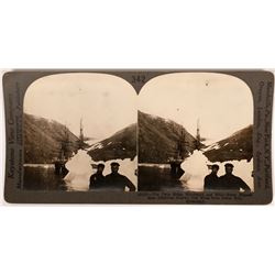 Stereoview photo of the Peary Expedition ships  to the North Pole   (118001)