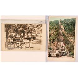 Pasadena and Mt. Lowe Railway, Real Photo Post Cards, one b/w and one color  (119931)