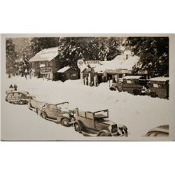 Baxters Hotel, Tahoe, Real Photo Postcard , early 1900s, snow covered mountiain town  (119933)