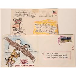 Two Hand Colored John Steel Envelopes  (118192)