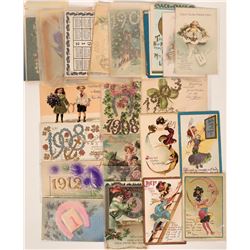 New Year Dated & New Year Postcards Including Tuck Cards (47)  (111740)