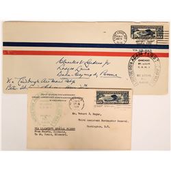 Two "Lindbergh Again Flies the Air Mail" 1928 covers  (112049)