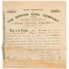 Image 1 : Denver Coal Company, Ltd. Stock Certificate  (106892)