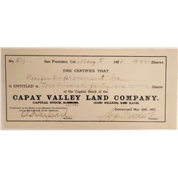 Capay Valley Land Company Stock  (105910)