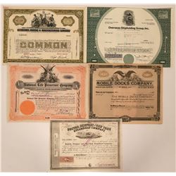 Five Marine Stock Certificates  (118035)