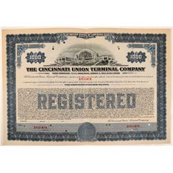 Cincinnati Union Terminal Co Bond Specimen, Blue, Series A, $1,000- Rare  (111171)