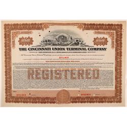 Cincinnati Union Terminal Co Bond Specimen, Brown, Series E, $10,000- Rare  (111182)