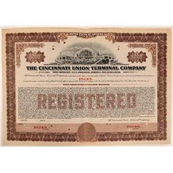 Cincinnati Union Terminal Co Specimen Bond, Series A, Brown, $5,000- Rare  (111173)