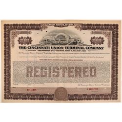 Cincinnati Union Terminal Co Specimen Bond, Series C, Purple, $25,000- Rare  (111175)