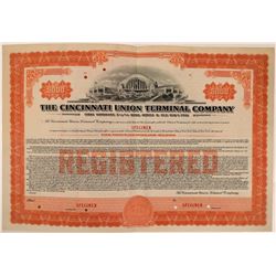 Cincinnati Union Terminal Co Specimen Bond, Series D, Orange, $5,000- Rare  (111174)