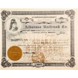 Alberene Railroad Company Stock  (81530)