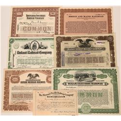 Nice Group of Assorted Railroad Stocks (7)  (111819)