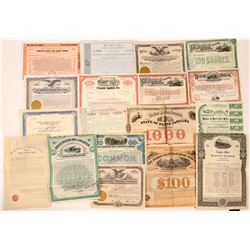 Large Group of Various Eastern Railroad Stocks & Bonds (18)  (111683)