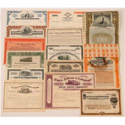 Lot of Miscellaneous Railroad Stocks (14)  (111688)