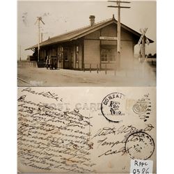 Gonzales Train Depot, Railroad Station, Calif, 1910 RPC  (119935)