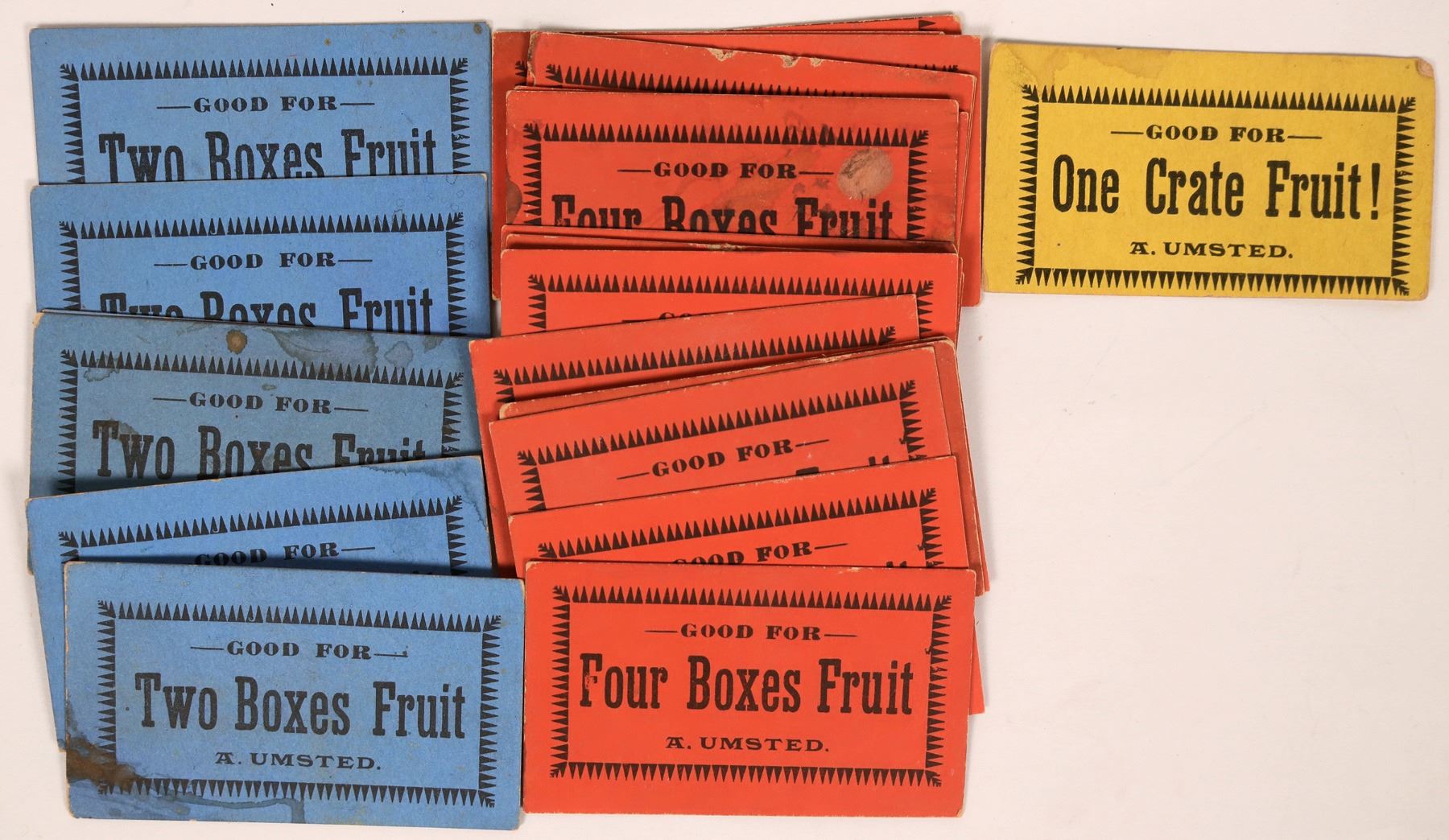 A. Umsted Crate of Fruit Paper Tokens (119094) - Holabird Western ...