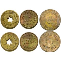 Three Tonopah, Nevada Saloon Tokens  (108474)