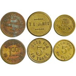 Three Virginia City, Nevada Tokens  (108385)