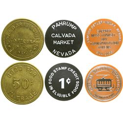 Three Different Nevada Town Tokens  (89042)