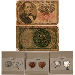 Fractional Currency and Coin Earrings  (117462)