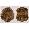 Image 1 : Pair of 'Naval Fleet Visit' 1908 FOBS in Fabulous Condition  (118183)