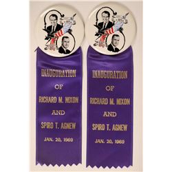 Nixon-Agnew Inauguration Pinbacks with Ribbon  (118117)