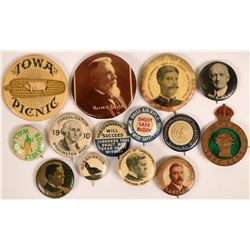 Pinbacks, mostly Political  (118112)