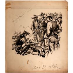 Cowboy Talking to Downed Man  (109851)
