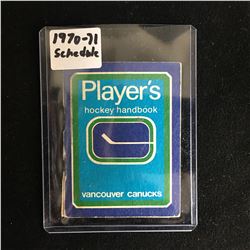 1970 VANCOUVER CANUCKS HANDBOOK