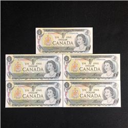 1973 $1 UNCIRCULATED SEQUENTIAL CANADIAN BANK NOTES