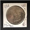 Image 1 : 1881 USA MORGAN SILVER DOLLAR (SAN FRANCISCO MINTED)