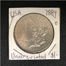 1884 USA MORGAN SILVER DOLLAR (NEW ORLEANS MINTED) UNCIRCULATED