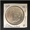 Image 1 : 1887 USA MORGAN SILVER DOLLAR (PHILADELPHIA MINTED) UNCIRCULATED