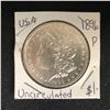 Image 1 : 1896 USA MORGAN SILVER DOLLAR (MINTED PHILADELPHIA) UNCIRCULATED