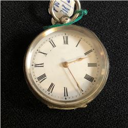 1800s SOLID SILVER KEY WIND SWISS POCKET WATCH