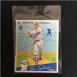 1934 LOU GHERIG BG LEAGUE CHEWING GUM CARD NO.31 BAXTER JORDAN