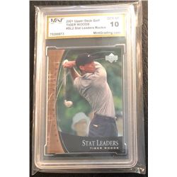 2001 ROOKIE STAT LEADERS TIGER WOODS ( GEM MINT 10)