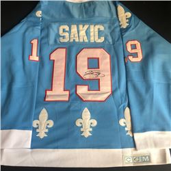 JOE SAKIC SIGNED QUEBEC NORDIQUES CUSTOM JERSEY