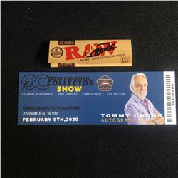 TOMMY CHONG SIGNED RAW ROLLING PAPERS PACK (GCCS COA)