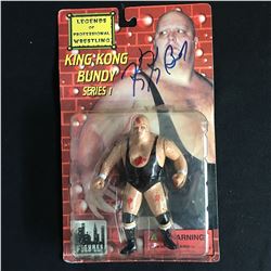 KING KONG BUNDY SIGNED LEGENDS OF PROFESSIONAL WRESTLING ACTION FIGURE