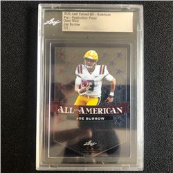 2020 LEAF VALIENT ALL AMERICAN PRE PRODUCTION PROOF JOE BURROW CLEAR BLUE