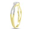 Image 3 : 1/5 CTW Round Diamond Crossover Woven Ring 10kt Yellow Gold - REF-18Y3X