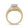 Image 3 : 1 CTW Round Diamond Cluster Bridal Wedding Engagement Ring 14kt Yellow Gold - REF-120M3A