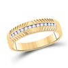 Image 3 : 3/4 CTW His & Hers Round Diamond Cluster Matching Bridal Wedding Ring 14kt Yellow Gold - REF-101T9K