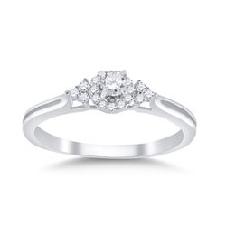1/5 CTW Round Diamond Solitaire Promise Bridal Ring 10kt White Gold - REF-19Y2X