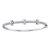 Image 1 : 1 & 1/2 CTW Round Diamond Pave-set Bangle Bracelet 14kt White Gold - REF-143A9N