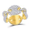 Image 1 : 2 CTW Mens Round Diamond Statement Link Ring 10kt Yellow Gold - REF-104T3K