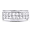 Image 2 : 1 CTW Round Diamond Double Row Ring 10kt White Gold - REF-81H3W