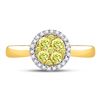 Image 2 : 1/2 CTW Round Canary Yellow Diamond Circle Cluster Ring 14kt Yellow Gold - REF-60W3F
