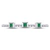Image 2 : 0.03 CTW Princess Emerald Beaded 3-stone Stackable Ring 10kt White Gold - REF-5K9R